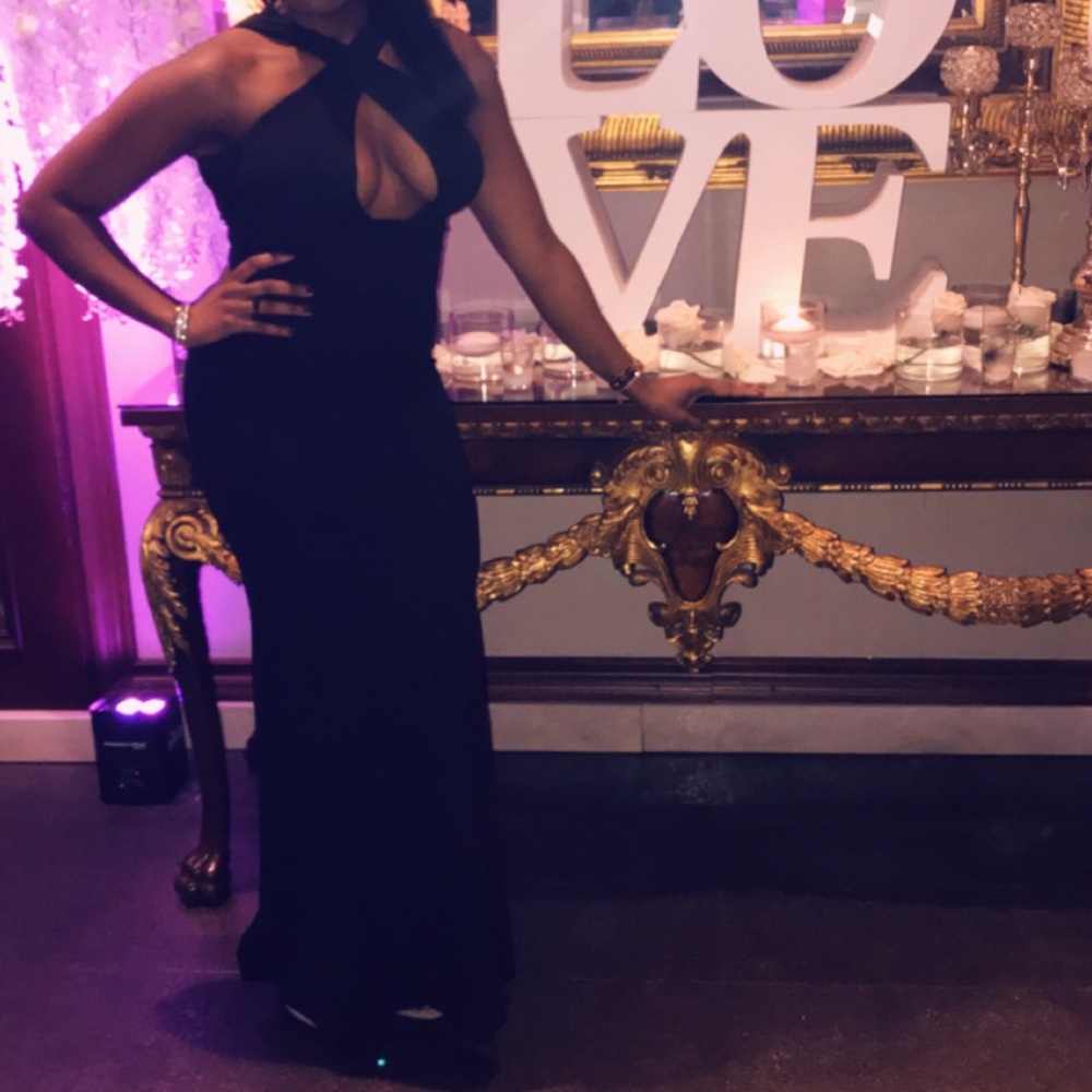 Long black formal wear dress